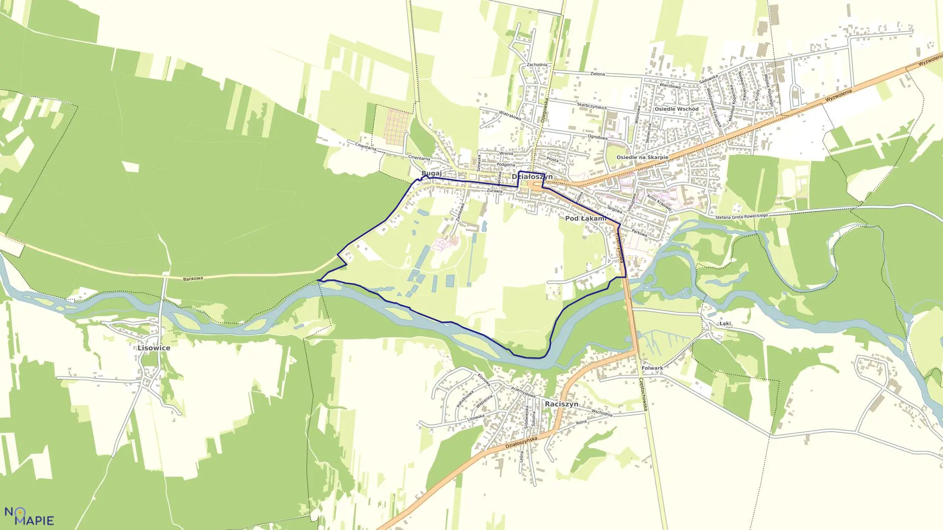 Mapa obrębu obręb 3 w gminie Działoszyn